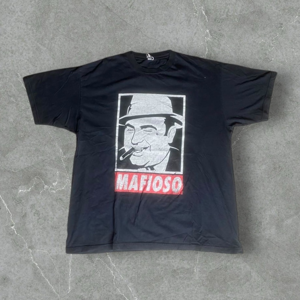 Vintage Scarface‎ Shirt Mens XL Black Mafia Boss 90s Y2K Mafiaso Rare Big Print